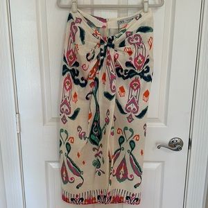 NWT Zara Linen Blend Pareo High Waisted Skirt